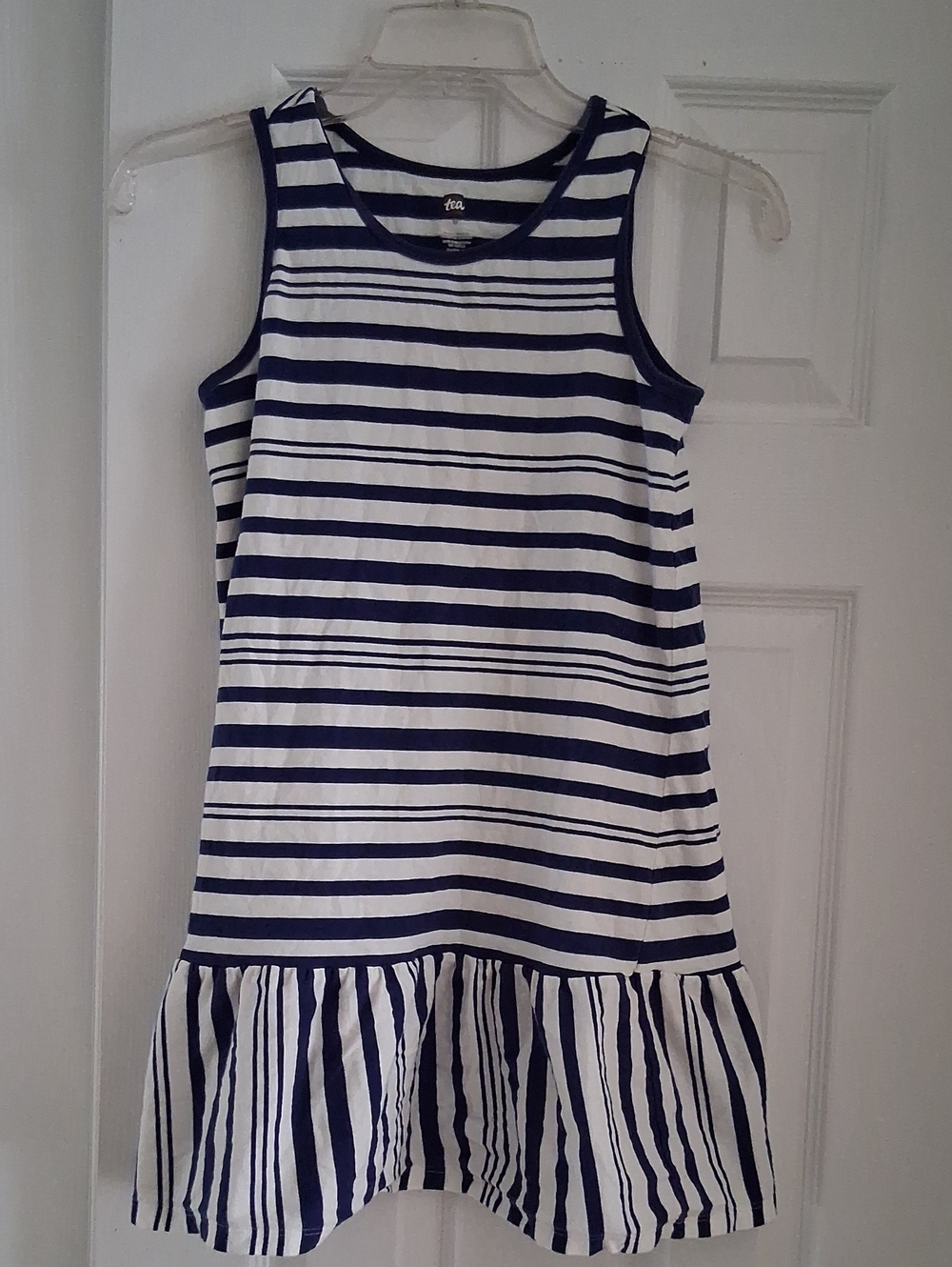 Tea Collection Navy and White Striped Sleeveless Dress